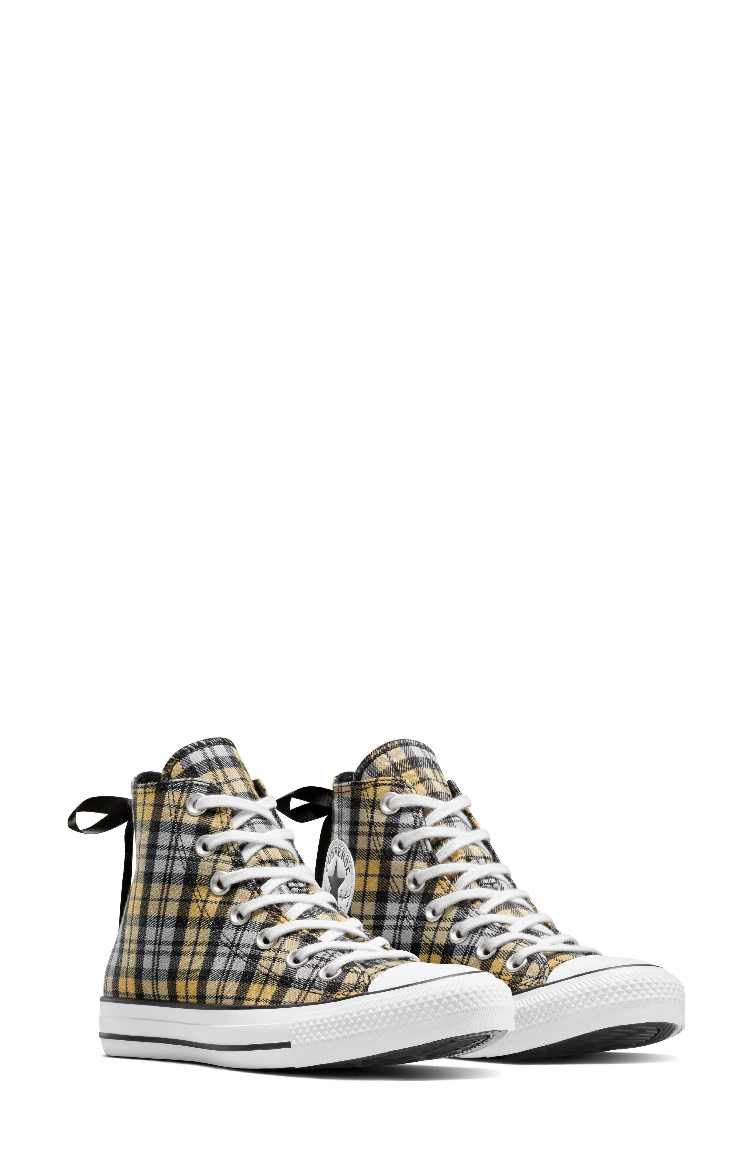 Converse Gender Inclusive Chuck Taylor All Star Plaid Sneaker in Black/Yellow/White at Nordstrom - 9