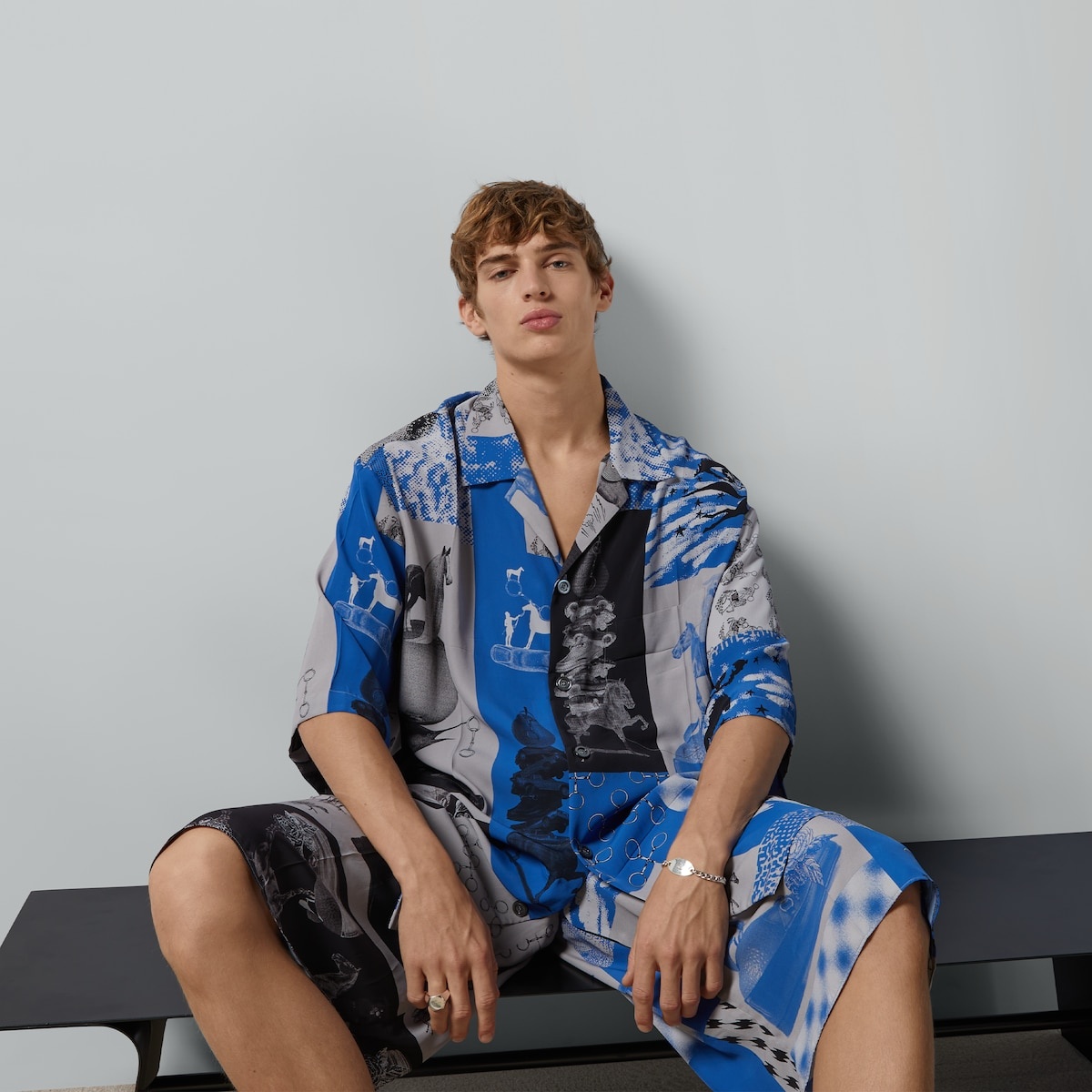 Graphic print viscose sihrt - 5