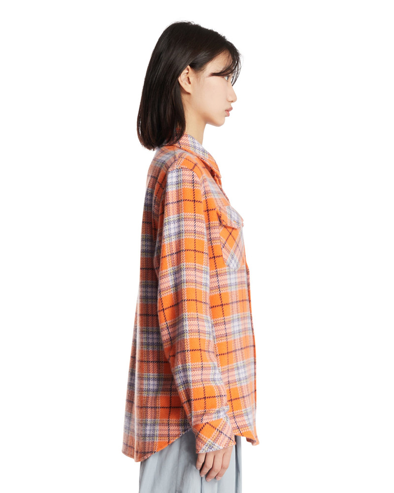 Orange Midnight Sun Tartan Cashmere Shirt 5