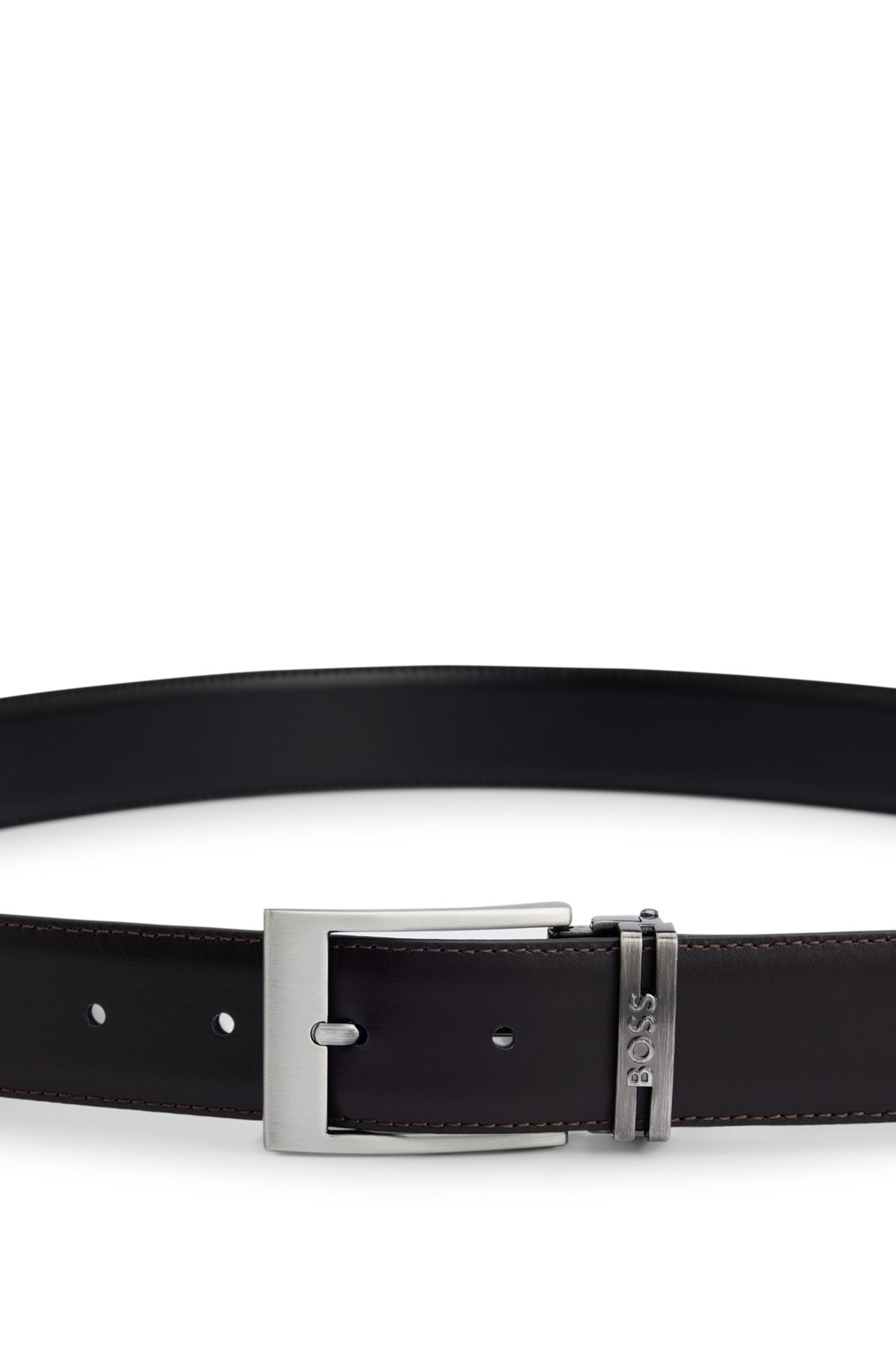 ITALIAN-LEATHER REVERSIBLE BELT WITH BRANDED KEEPER - 4