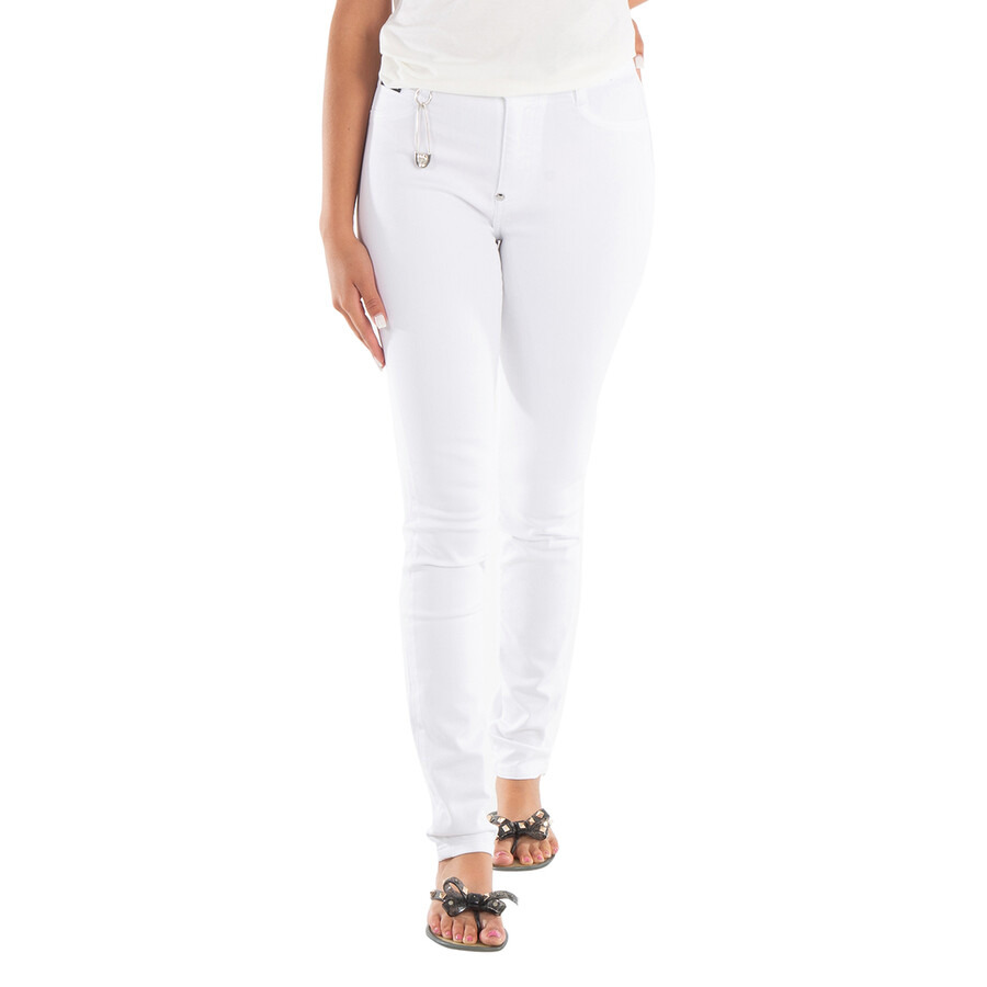 Philipp Plein White High-Waist Cotton Jeggings - 3