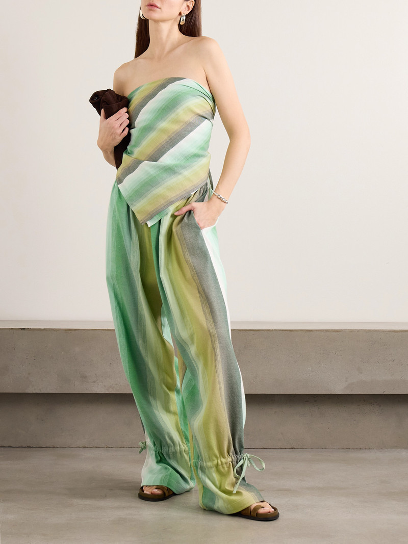 MARRAKSHI LIFE Triangle Strapless Striped Cotton-blend Top outlook