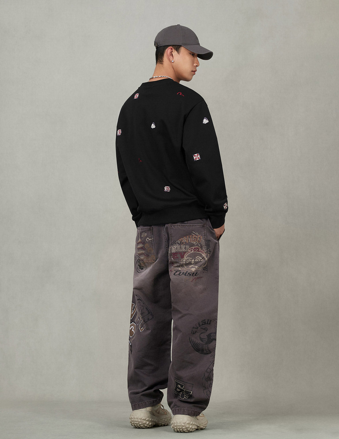 Allover Multi Logos Embroidery Relax Fit Sweatshirt - 6