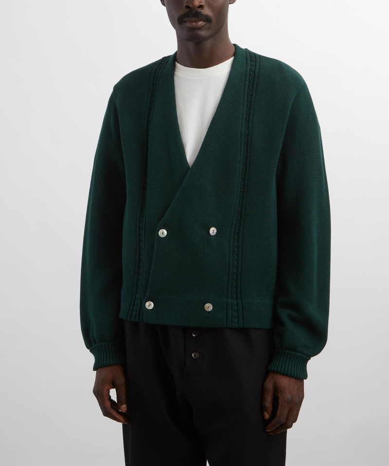 BODE Dark Green Double-Breasted Cardigan outlook