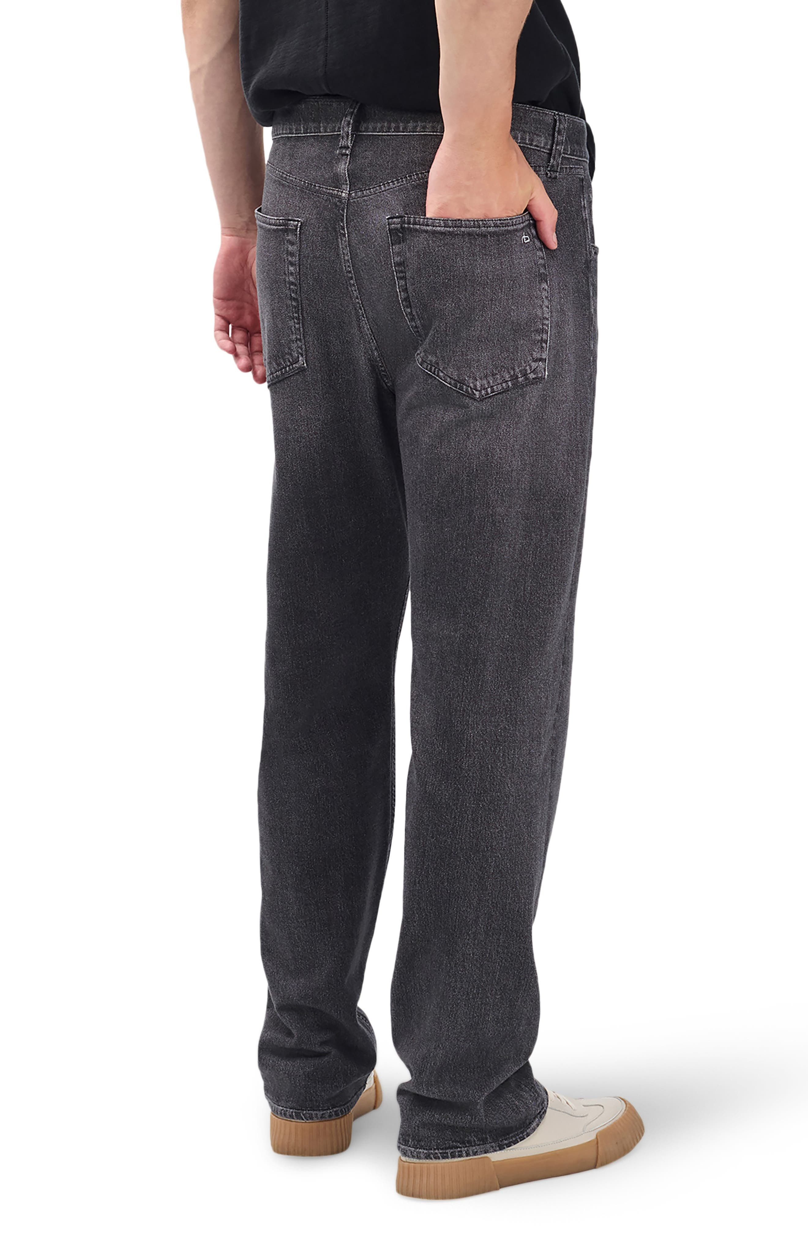 rag & bone Fit 4 Miramar Straight Leg Cotton Terry Sweatpant Jeans in Faded Black at Nordstrom - 2