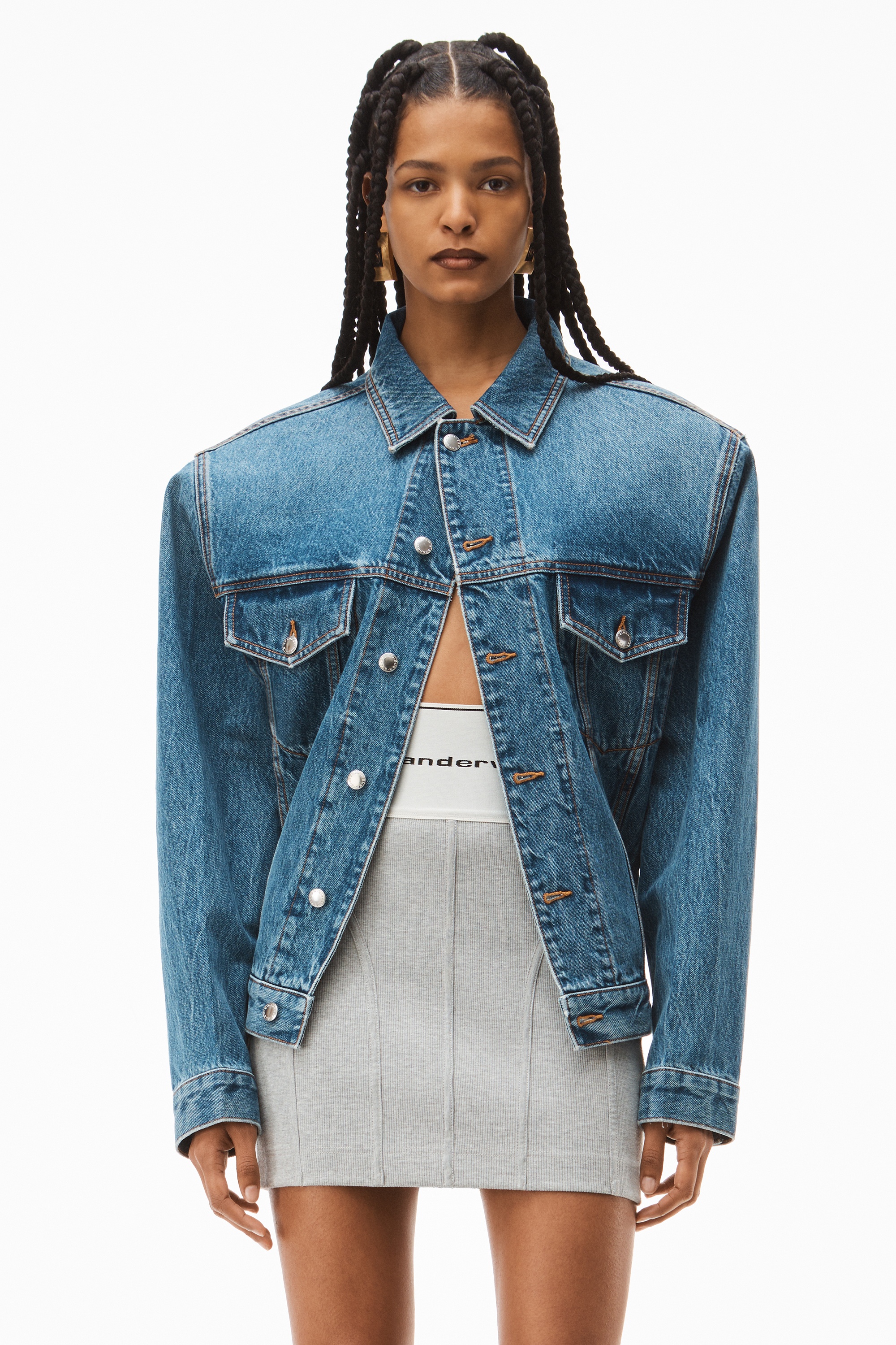 LOGO ELASTIC MINI SKIRT IN RIBBED JERSEY - 4