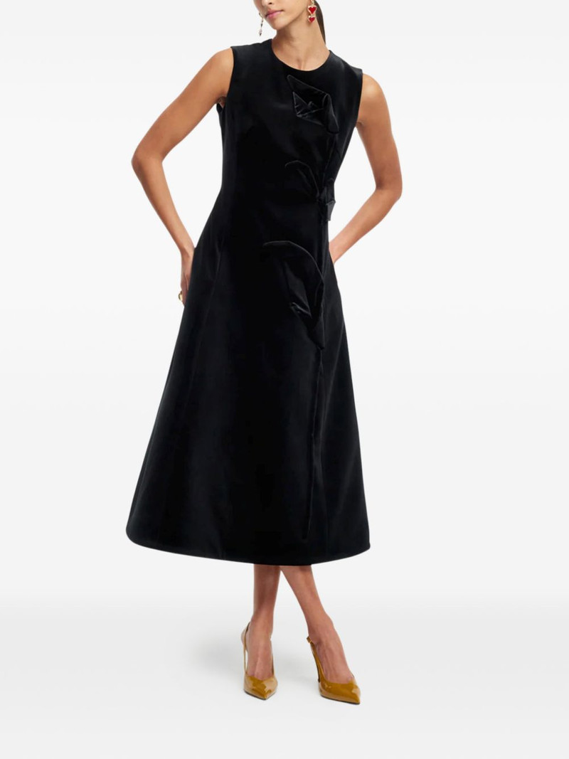 LEO LIN Cleo floral-appliqué midi dress outlook