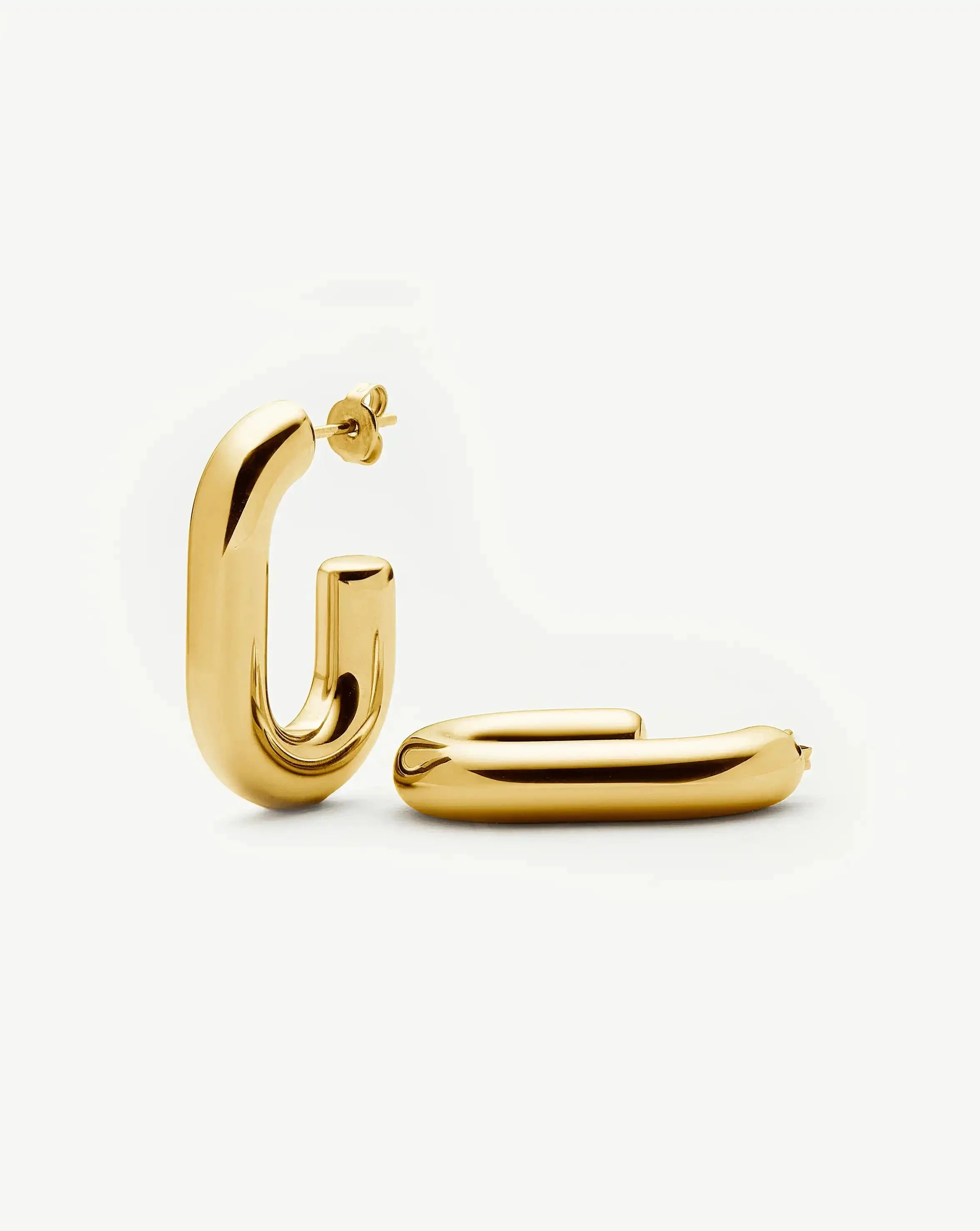 Chubby Oval Medium Hoop Earrings - 1