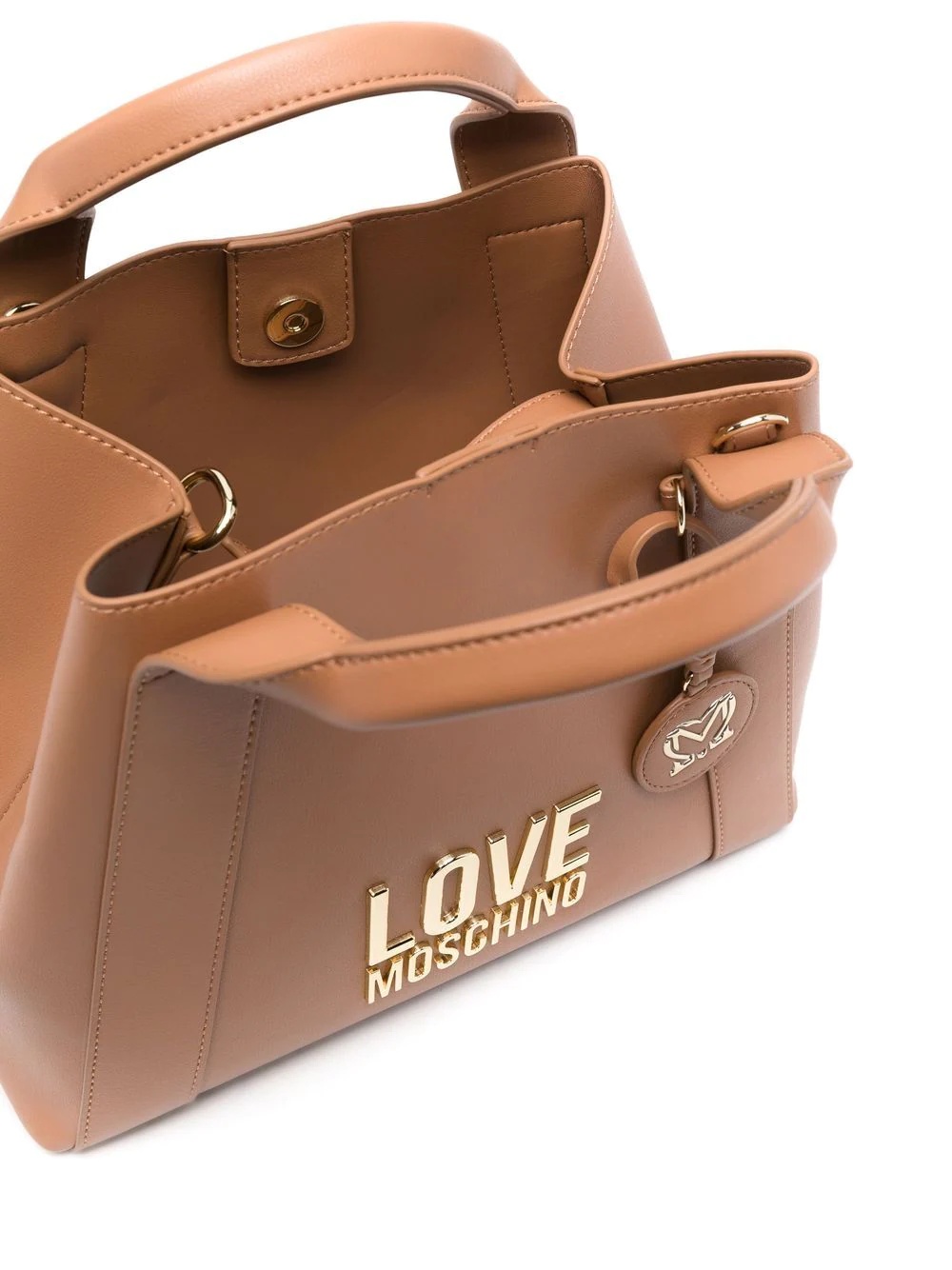 logo-lettering faux-leather tote bag - 5