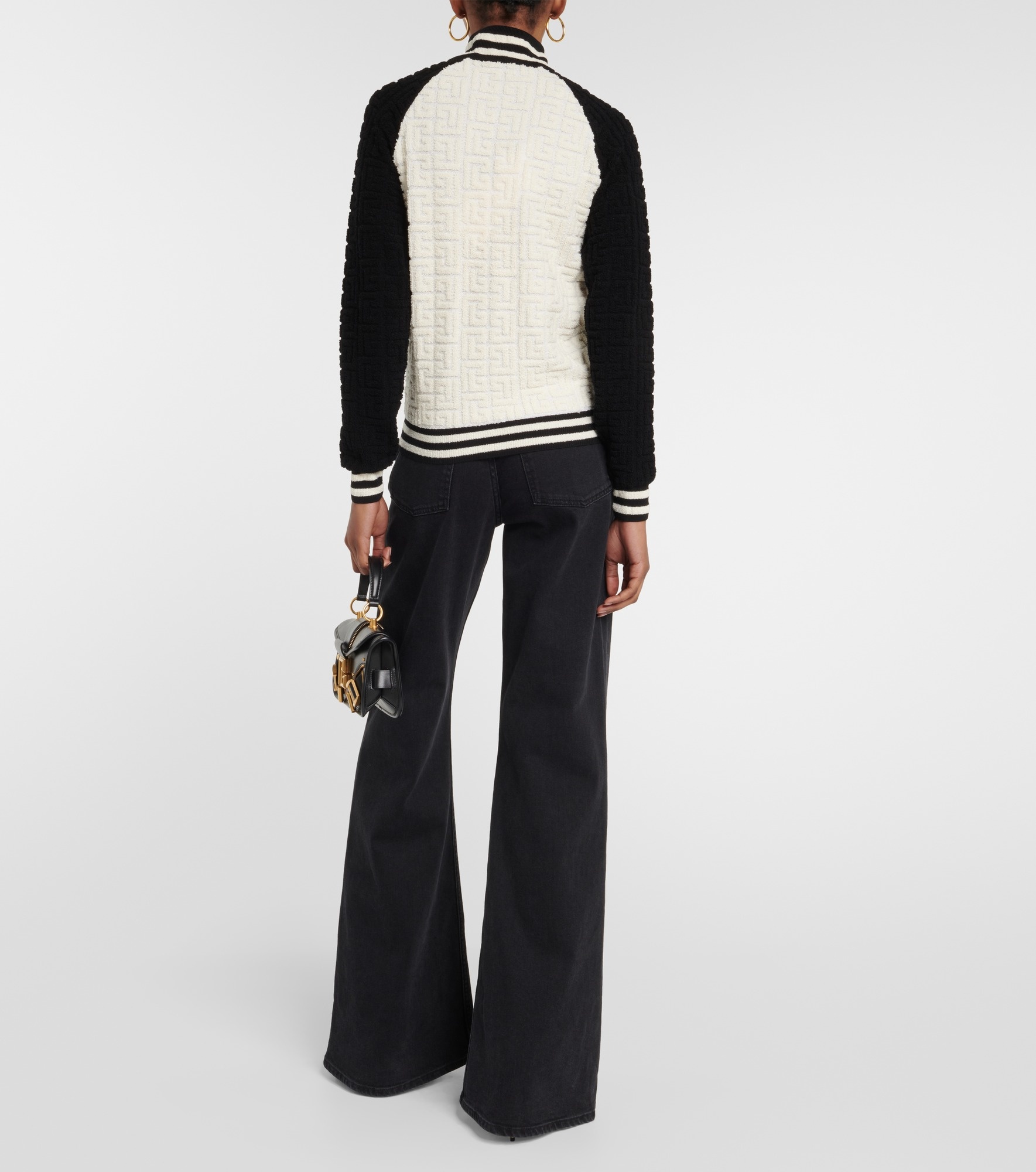 Monogram jacquard wool and cotton-blend sweater - 3