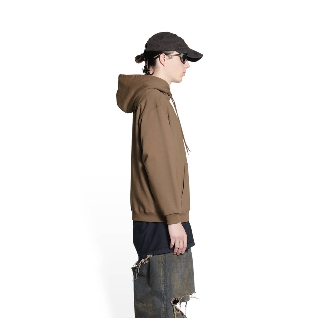 Men's Balenciaga Hoodie Regular Fit in Beige - 3
