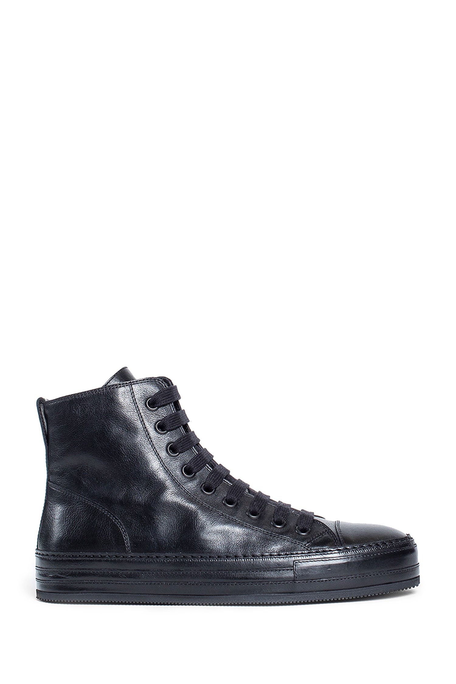 Raven-High-Top-Sneakers-In-Grained-Shiny-Calfskin - 1