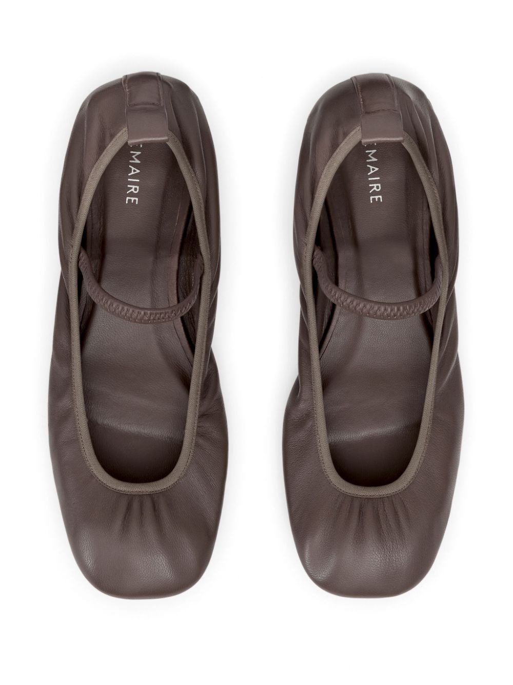 square-toe leather ballerina shoes - 4