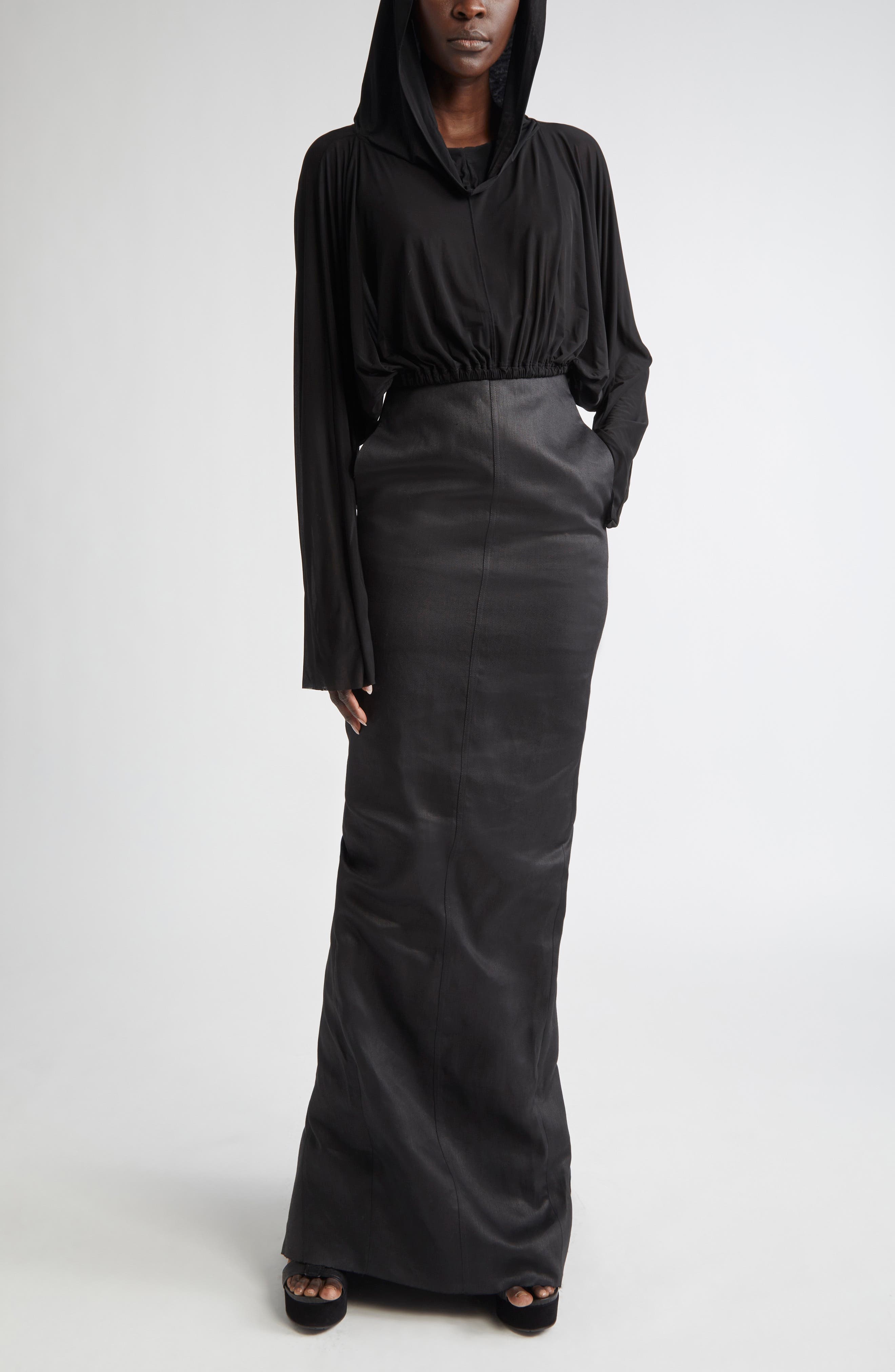 Rick Owens Crop Hoodie in Black at Nordstrom - 2