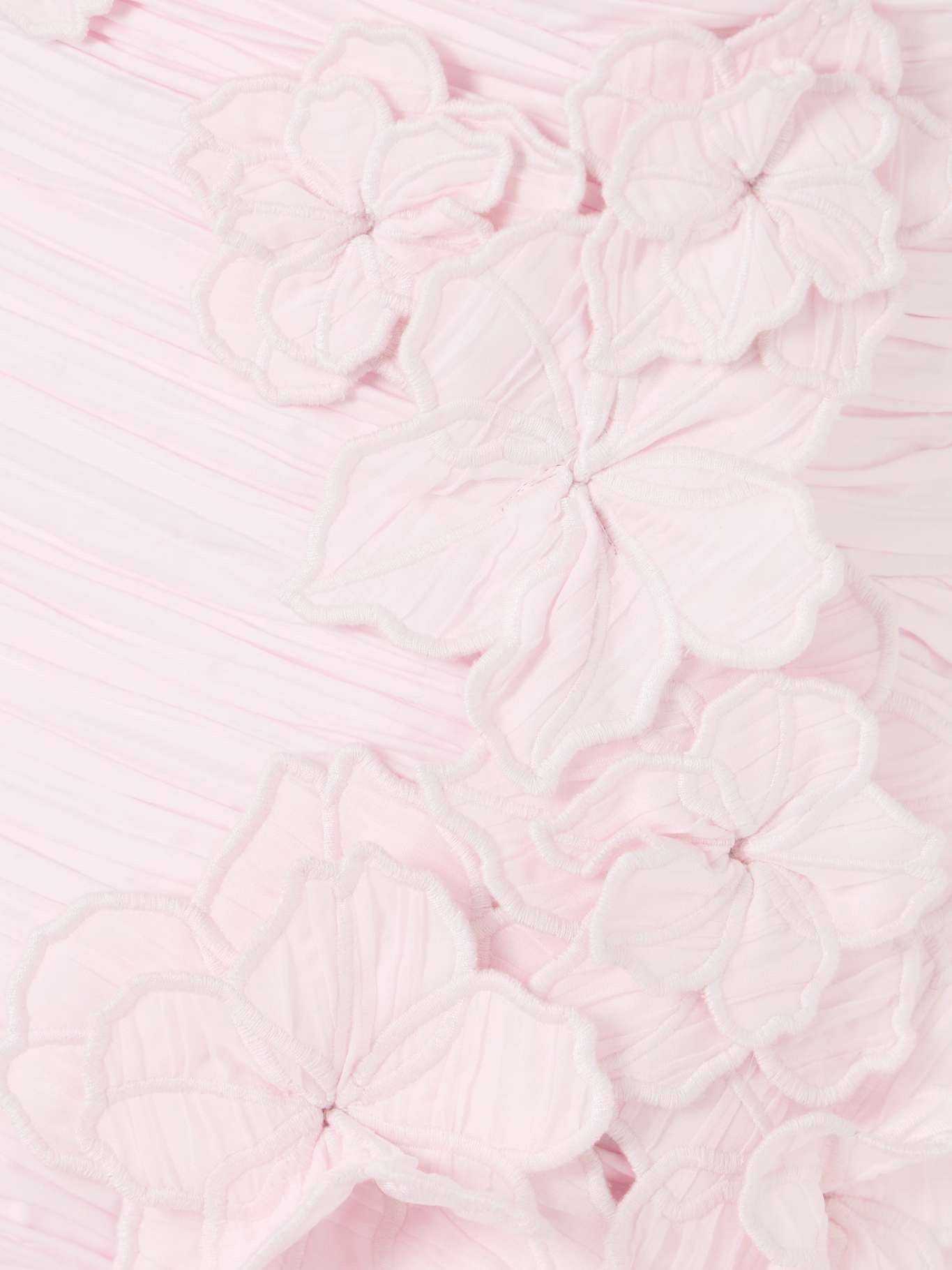 Splendour strapless appliquéd gathered cotton-poplin gown Pastel pink - 4