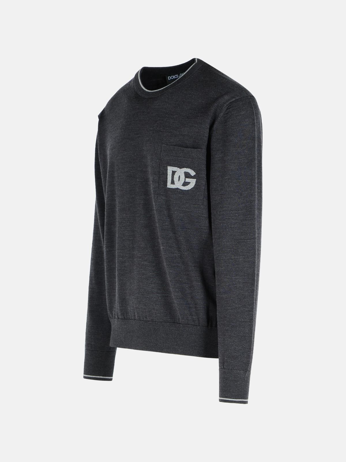 GREY VIRGIN WOOL SWEATER - 2