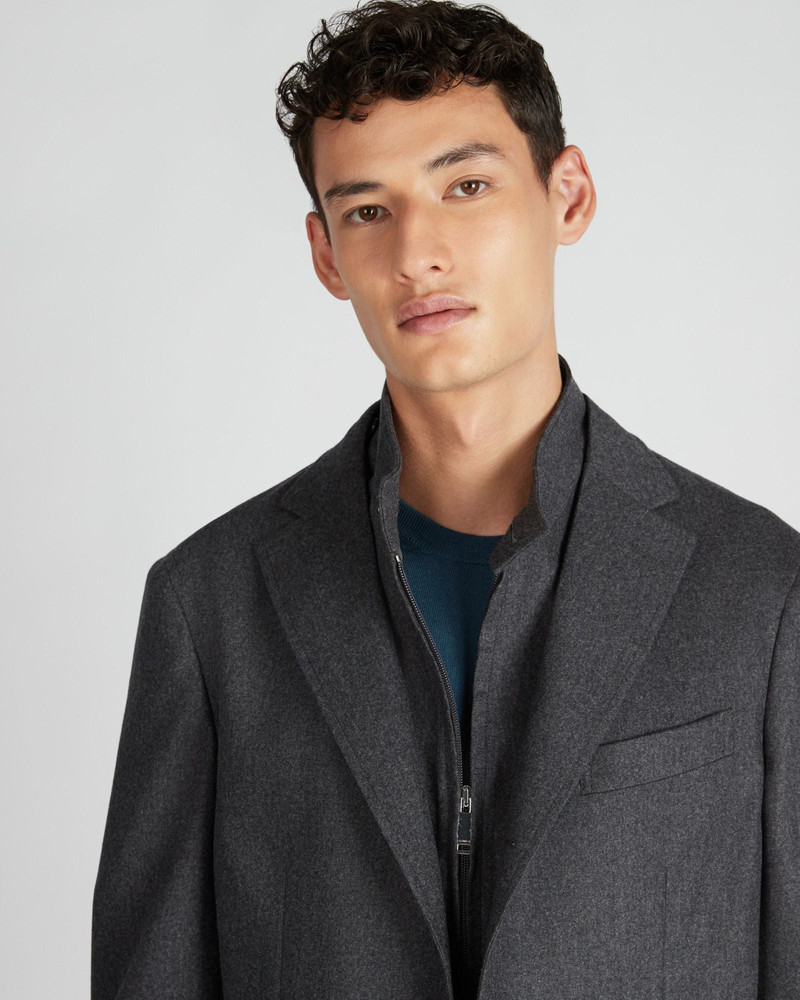 Regular fit wool and cashmere flannel jacket 4