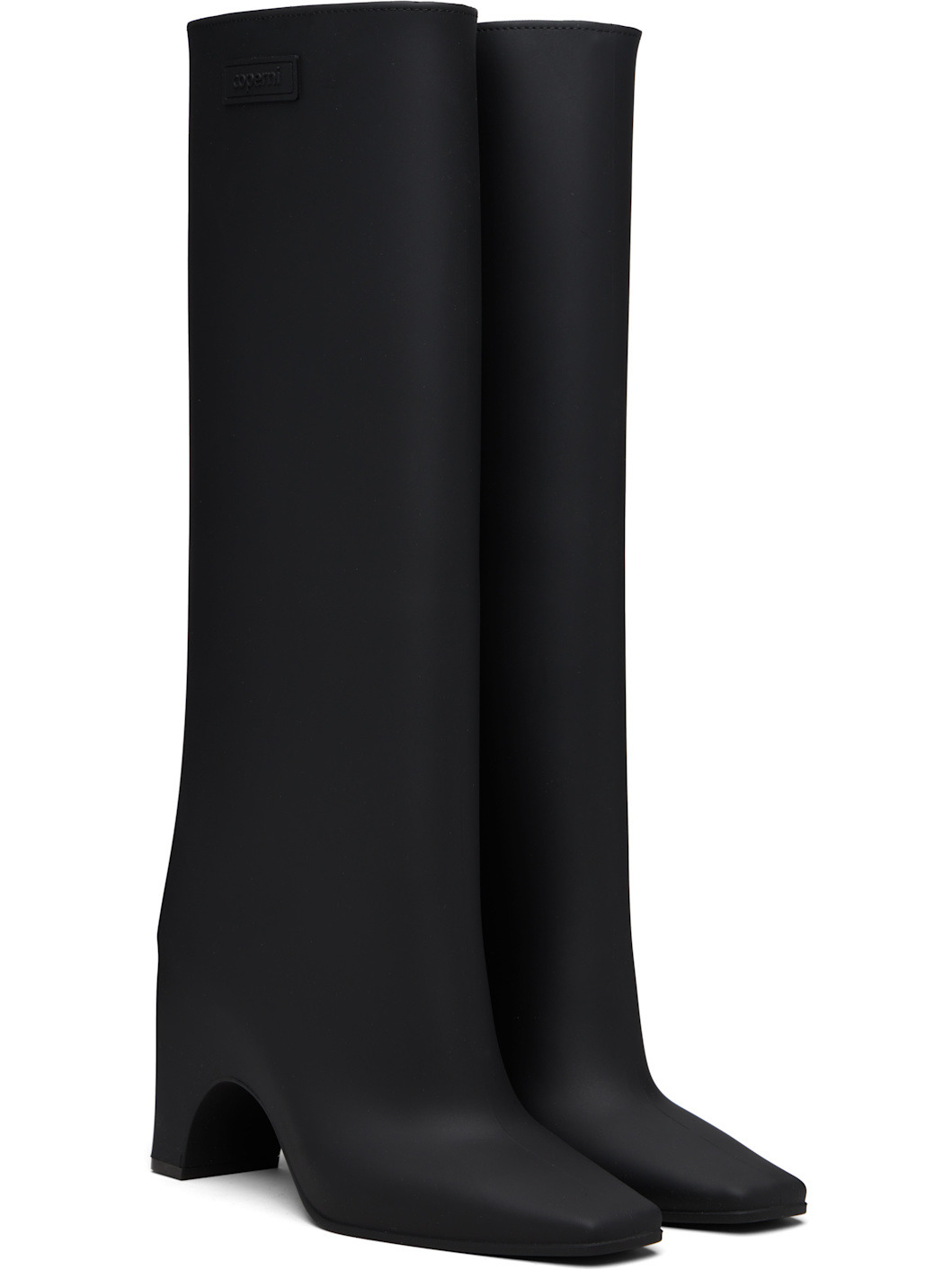 Black Rubber Bridge Tall Boots - 4