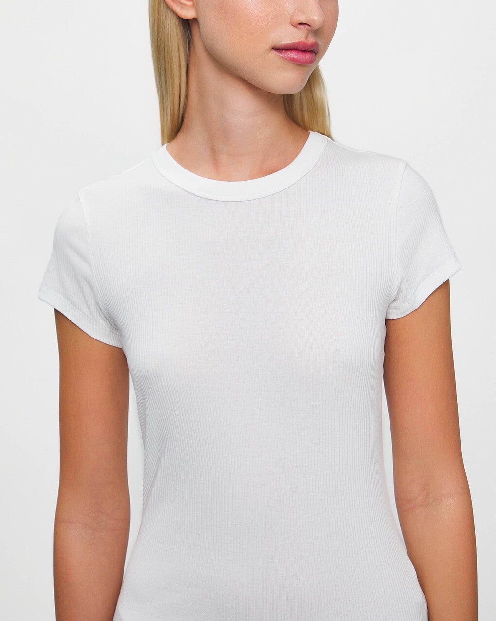 T-Shirt Fine Rib White - 5