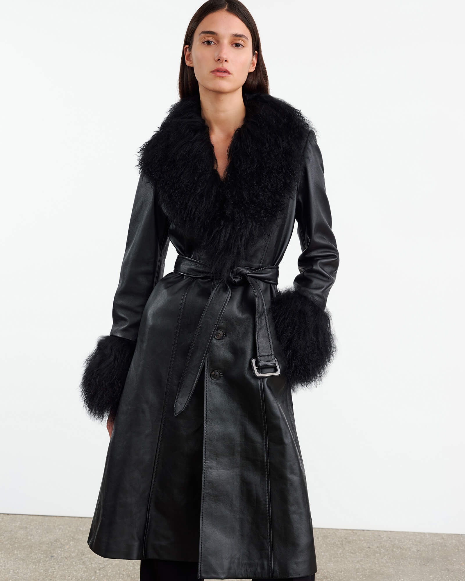 SOLENE LEATHER COAT - 4