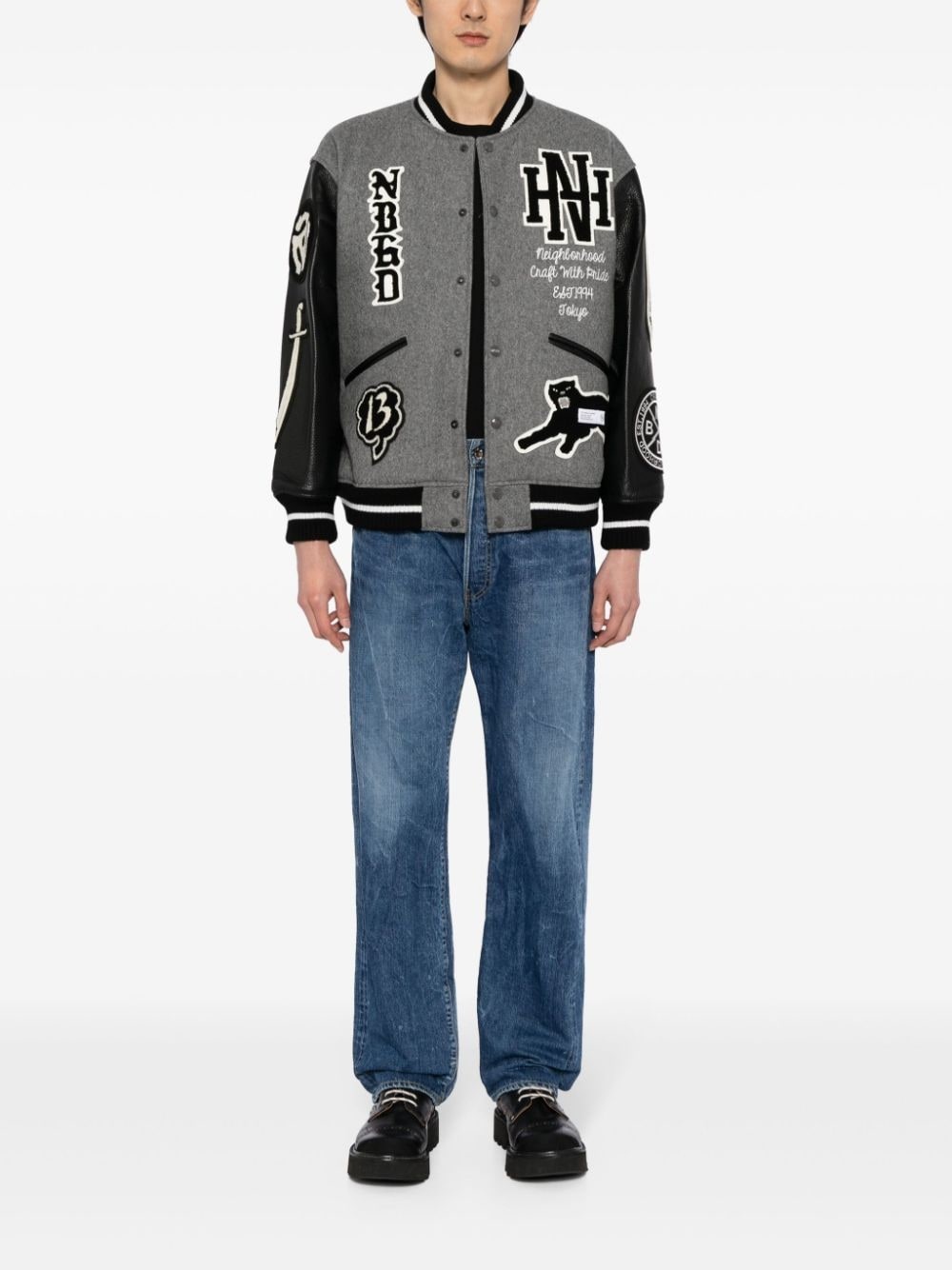 logo-patch varsity jacket - 2