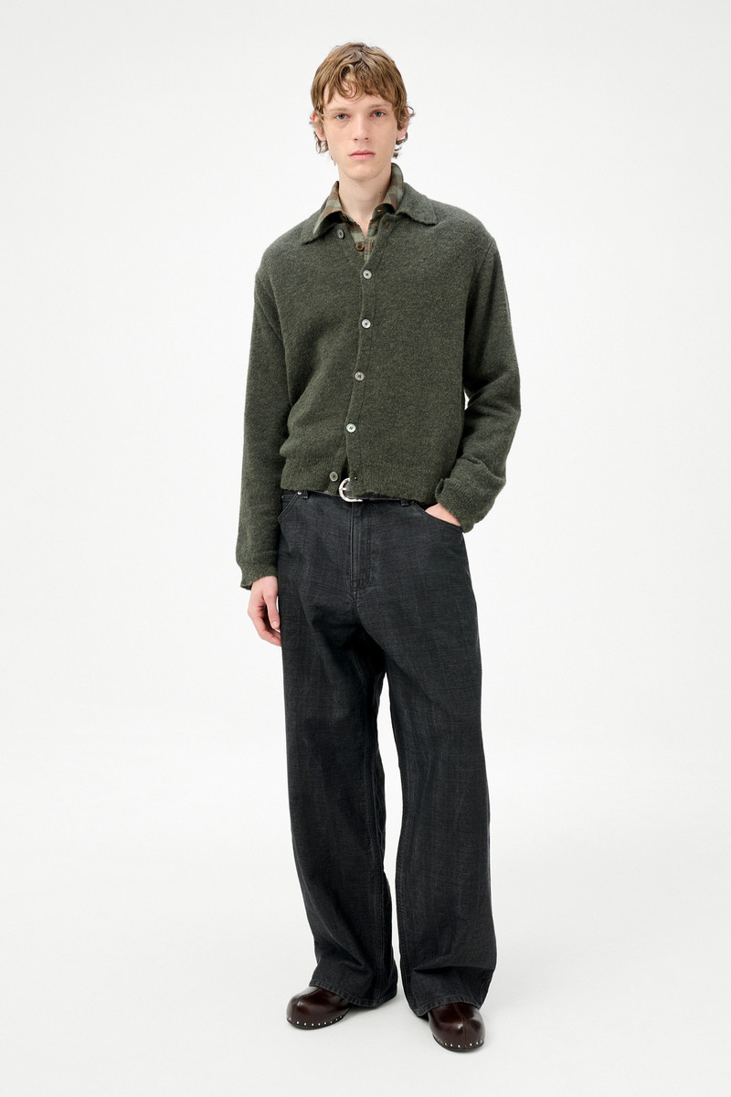 Our Legacy Evening Polo Moss Green Fuzzy Alpaca outlook