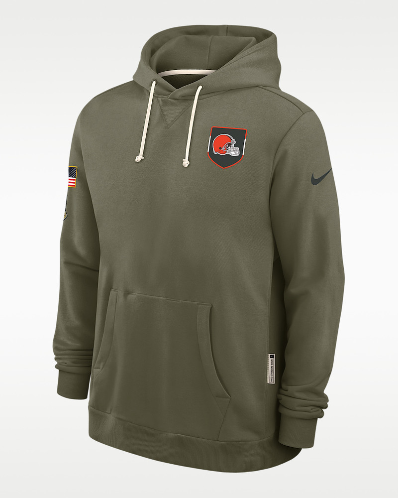 Cleveland Browns Salute to Service Sideline Dominant Force Men's Nike Dri-FIT NFL Pullover Hoodie 1