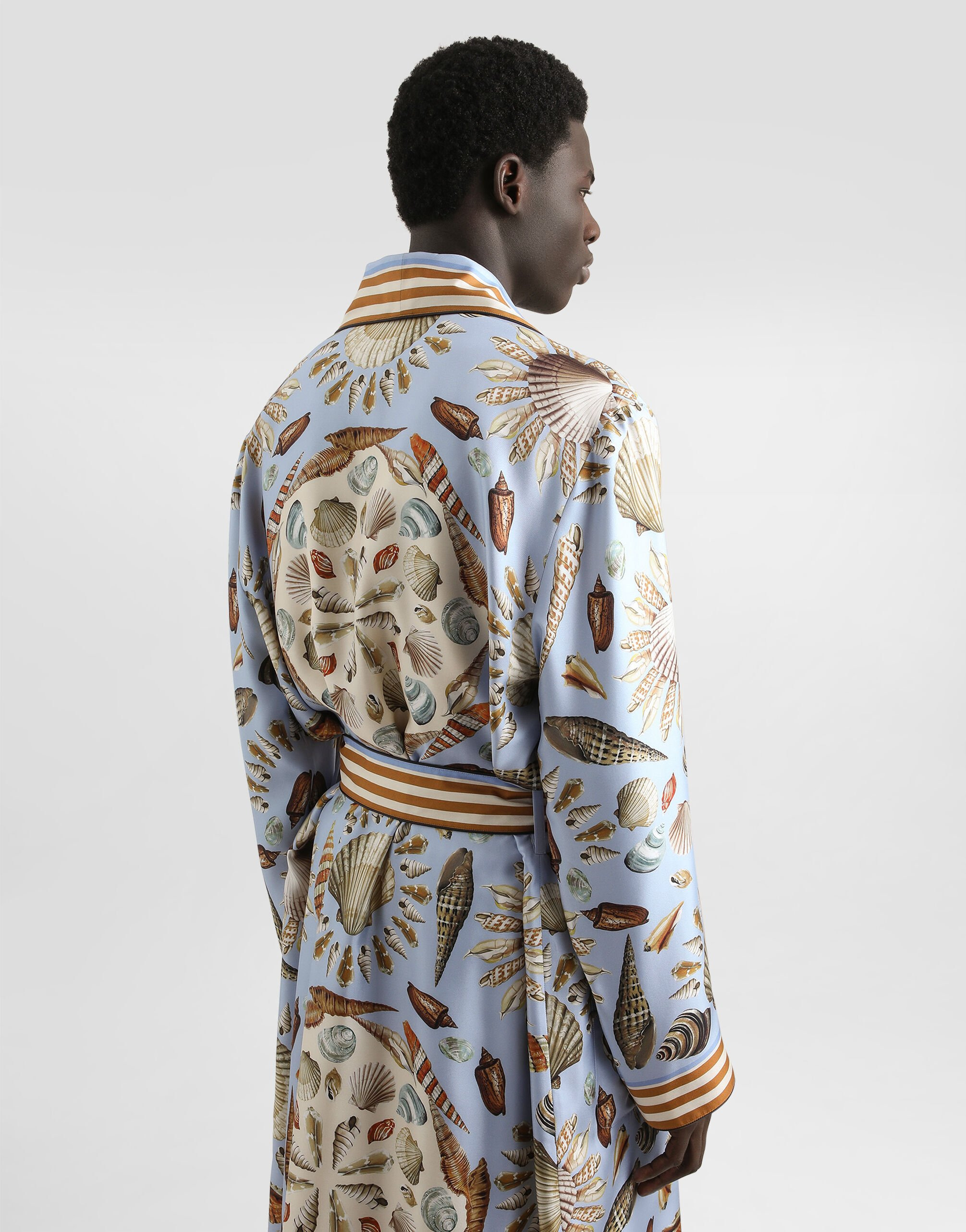 Shell-print silk twill robe - 5