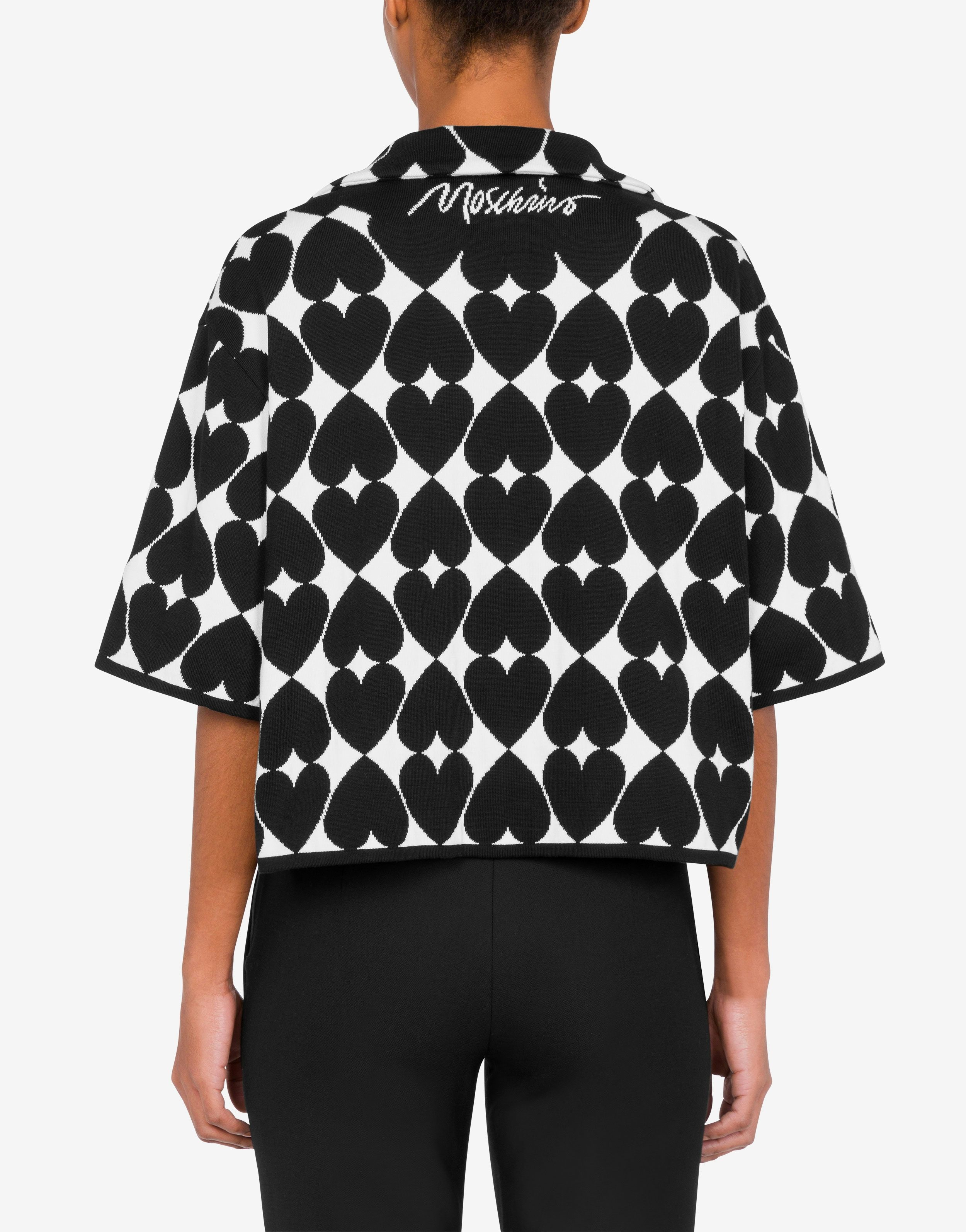 OPTICAL HEART CROPPED CARDIGAN - 3