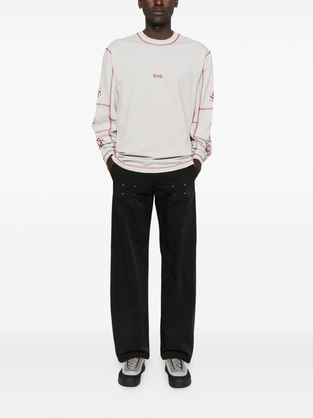 stitch-detail long-sleeve T-shirt - 2