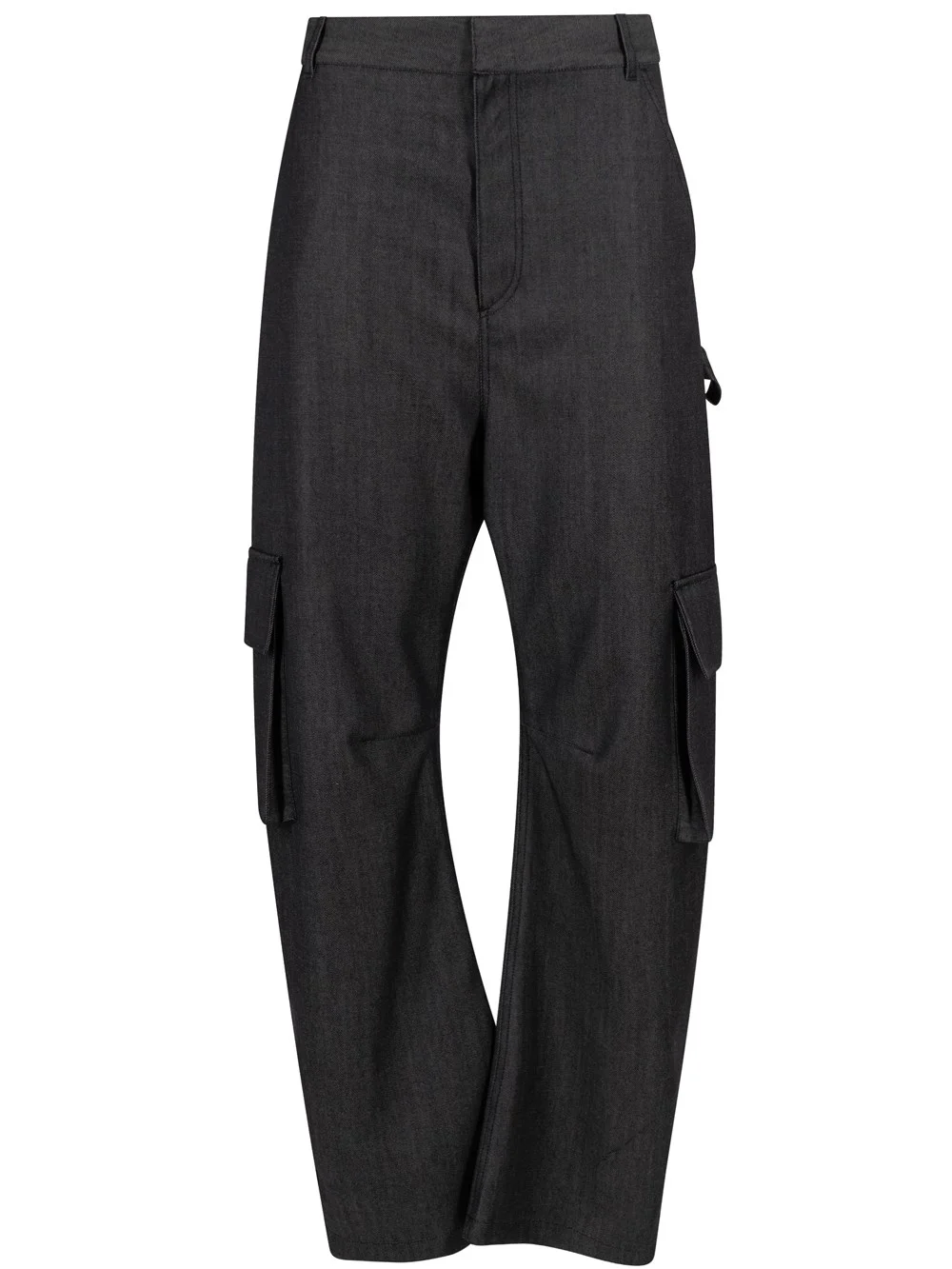 CARGO WOOL PANTS WITH TAPERED LEG - 1