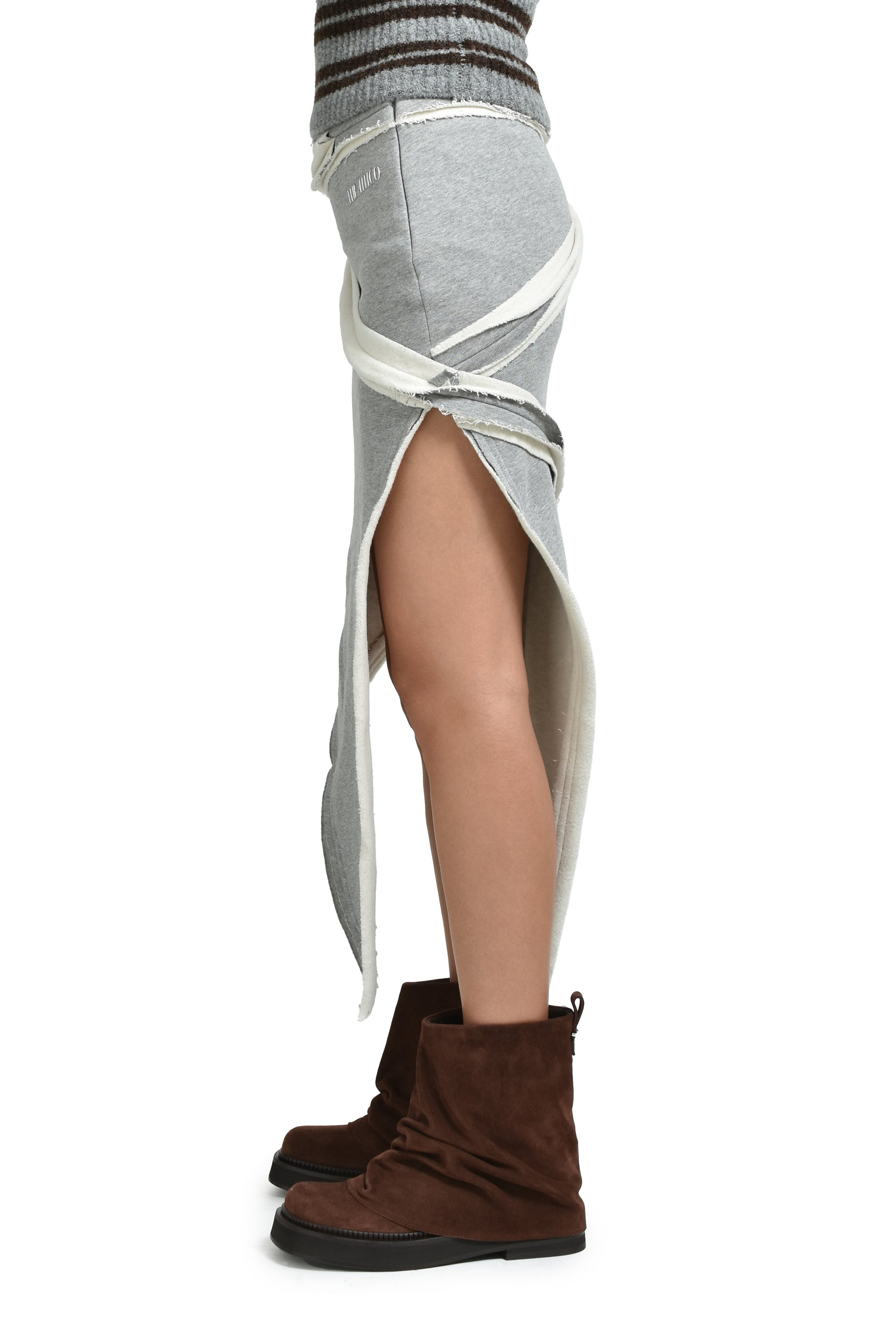 MIDI SKIRT / GRAY - 3