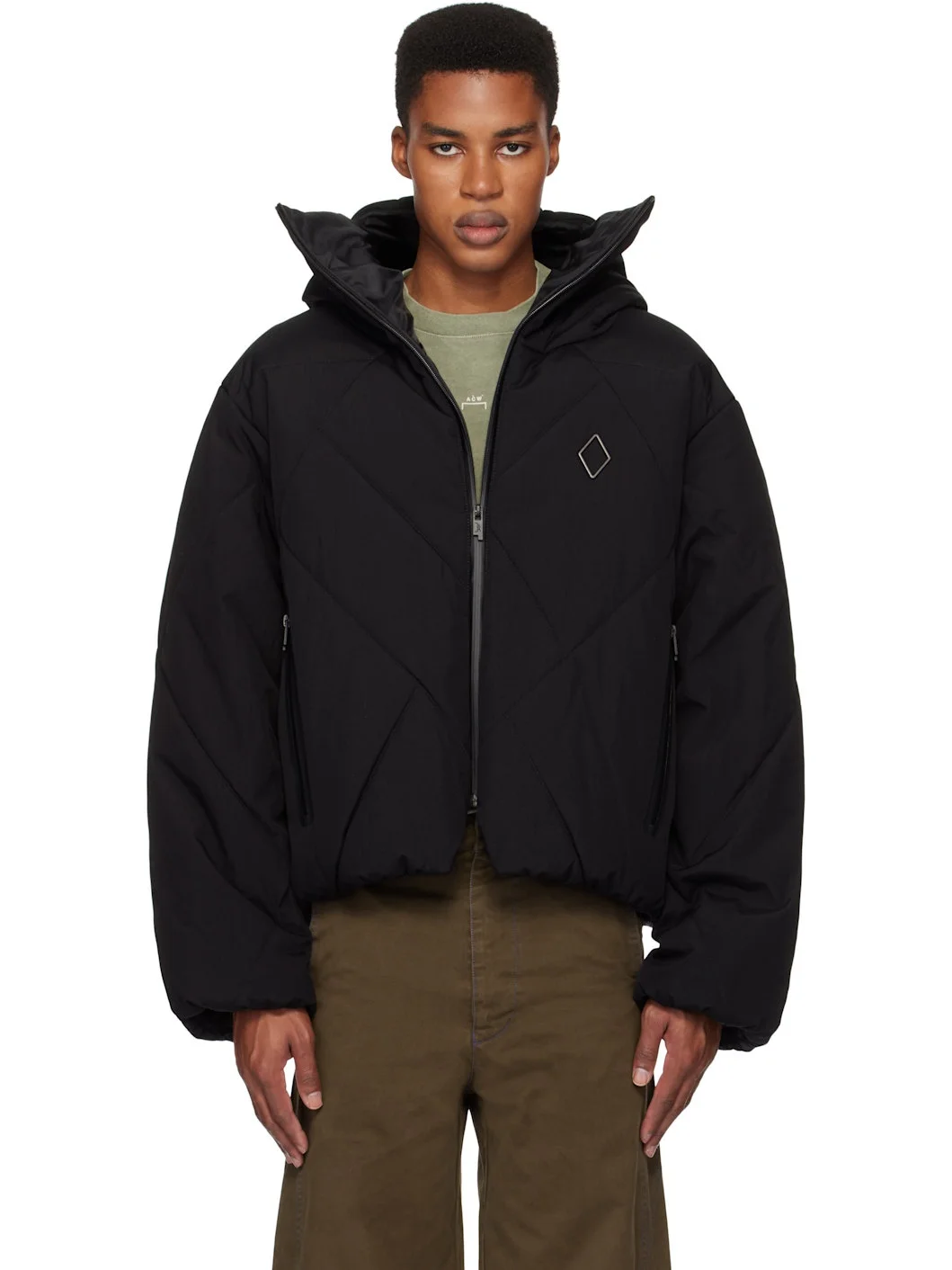 Black Shiro Hooded Puffer Jacket - 1