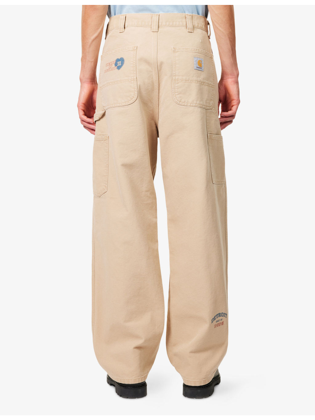 Single Knee Graphic-Print Denim Jeans - 4