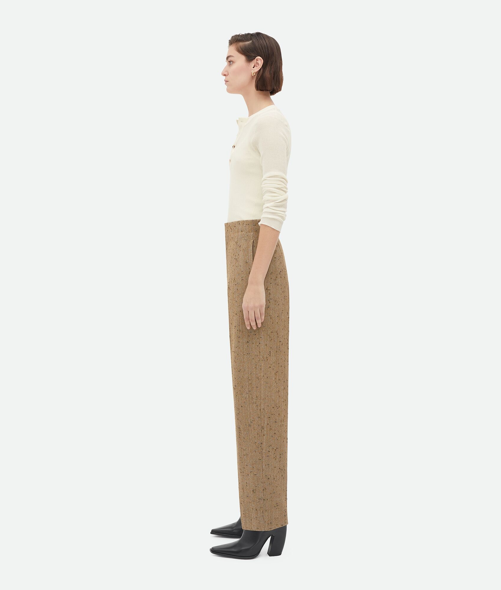 Straight Leg Knotted Wool Trousers - 2
