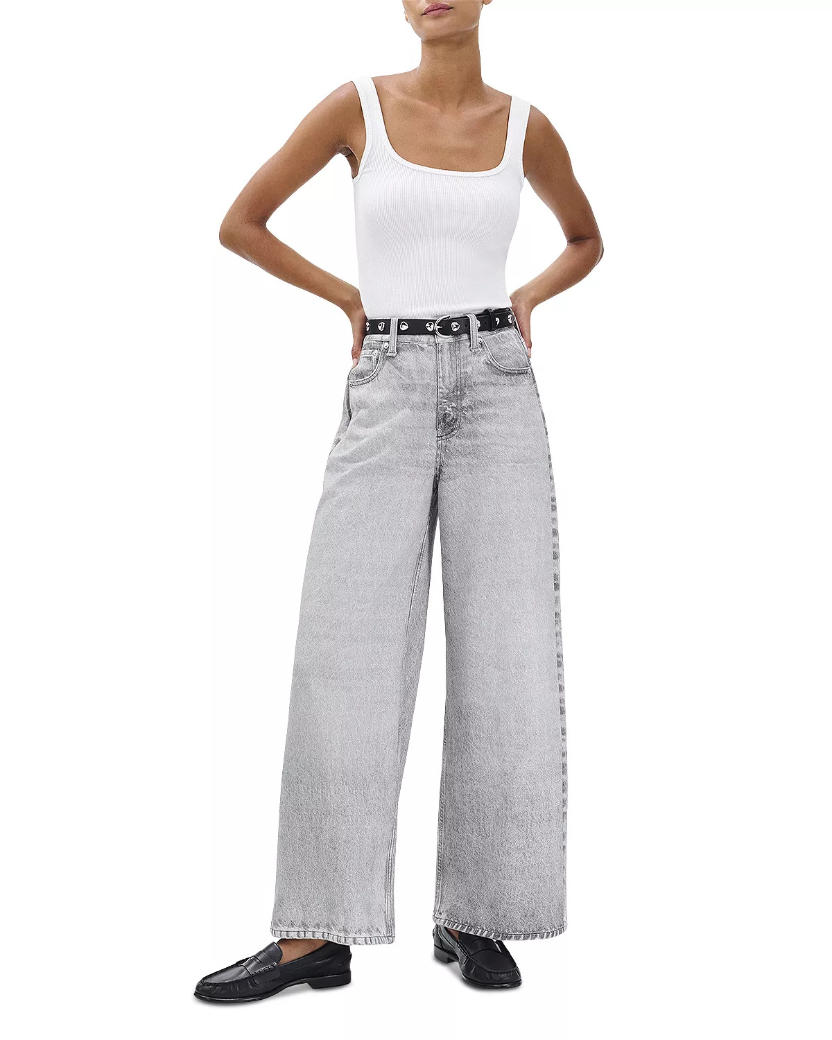 Miramar Sofie Wide Leg Jeans in Icey Gray - 5