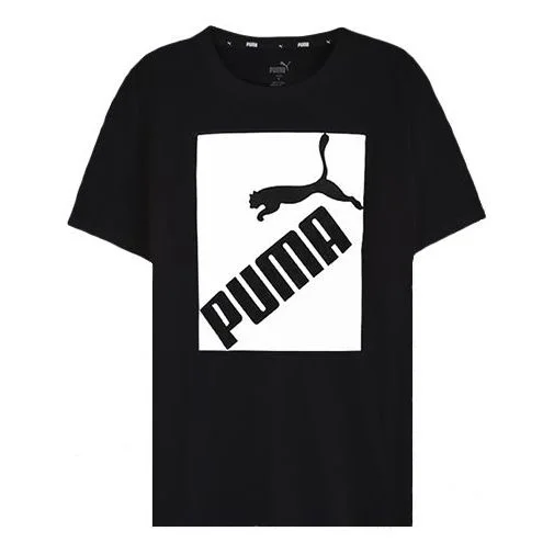 PUMA Logo Printed Short Sleeve TEE Black 583837-01 - 1