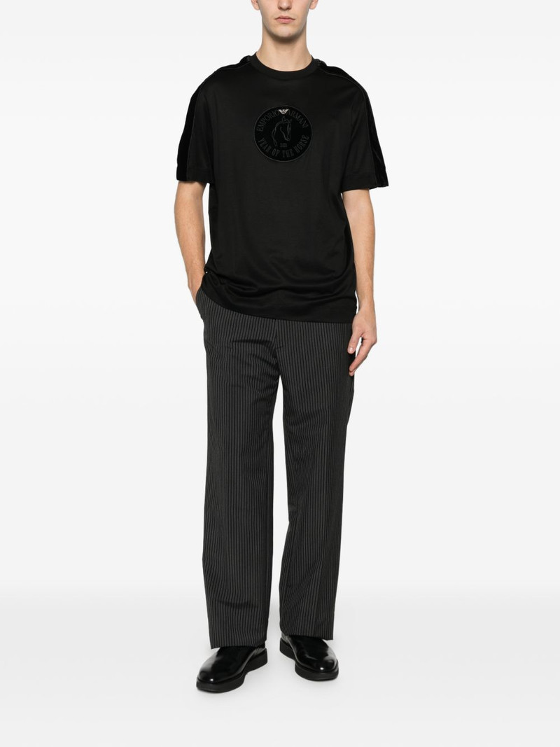 EMPORIO ARMANI velvet-panel T-shirt outlook