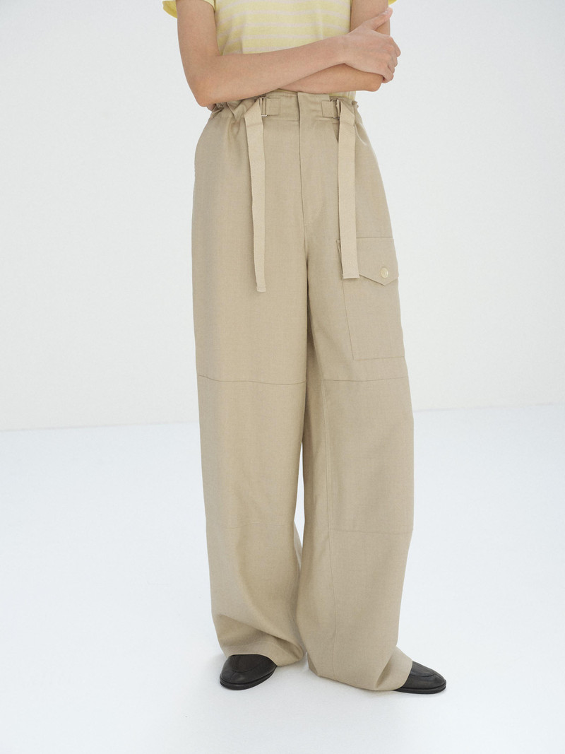 WOOL HERRINGBONE CARGO PANTS 3