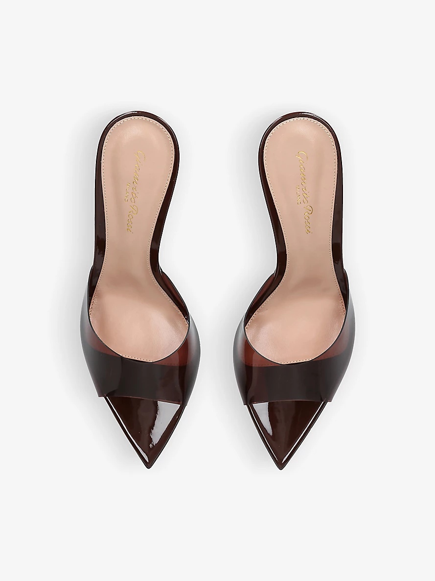 Elle leather and PVC heeled mules - 2