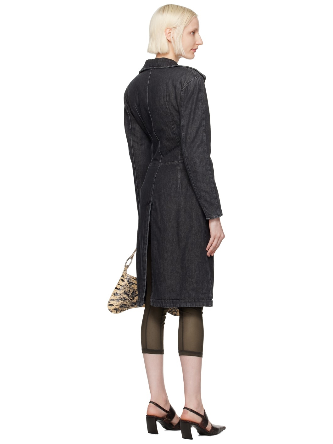 Black Alice Denim Coat - 3