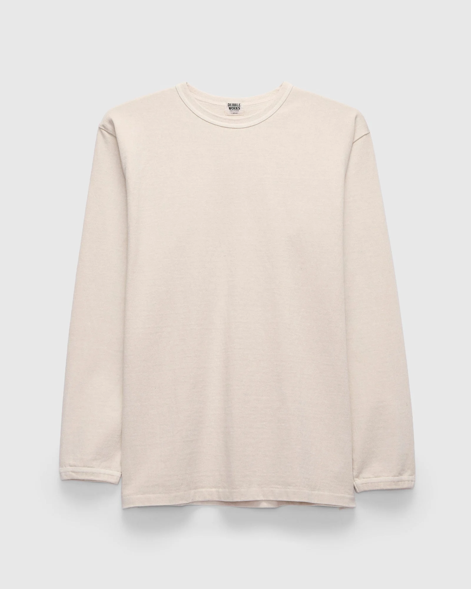 Stand Wheeler Long Sleeve Pigment-Dyed Tee in Cream - 1