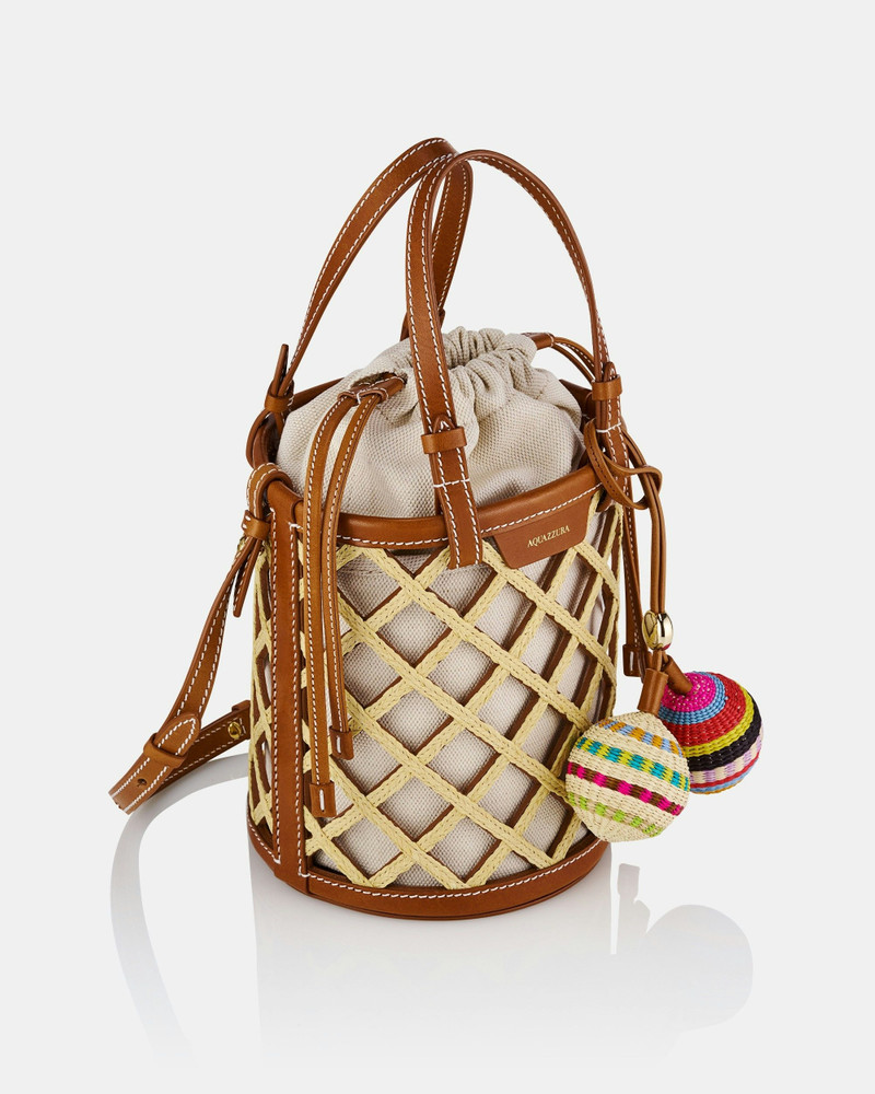 AQUAZZURA Romance Rafia Bucket outlook