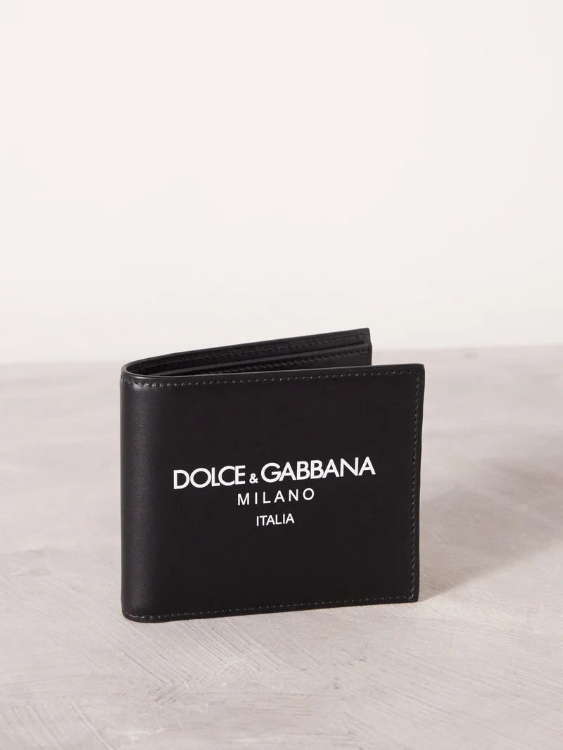 Logo-print leather bi-fold wallet - 1