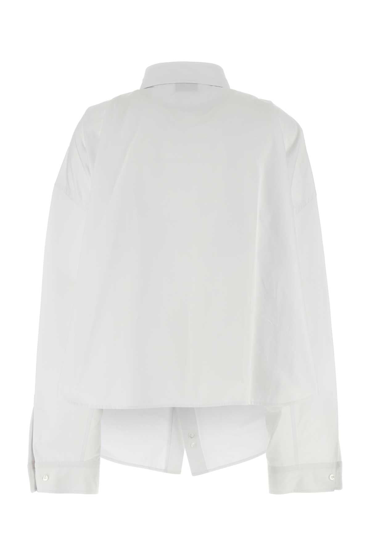 Balenciaga Women White Poplin Oversize Shirt - 2