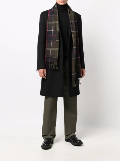 Barbour checked fringed scarf outlook