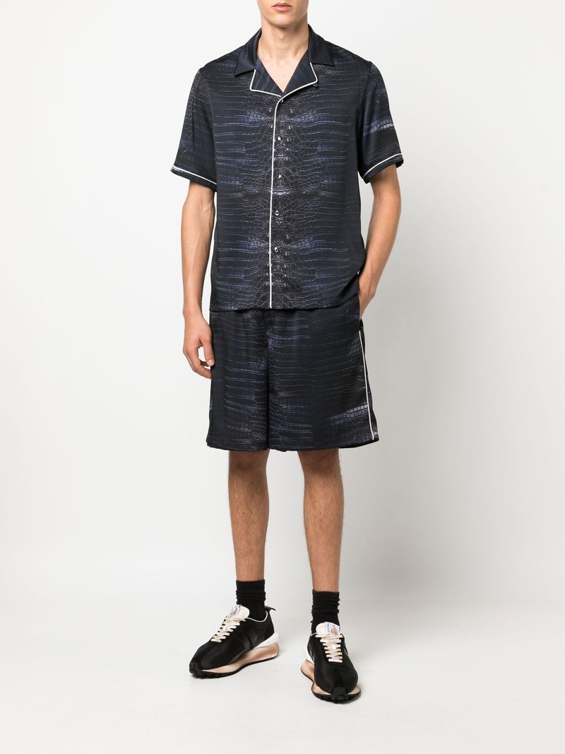 Roberto Cavalli snakeskin-print short-sleeve shirt outlook