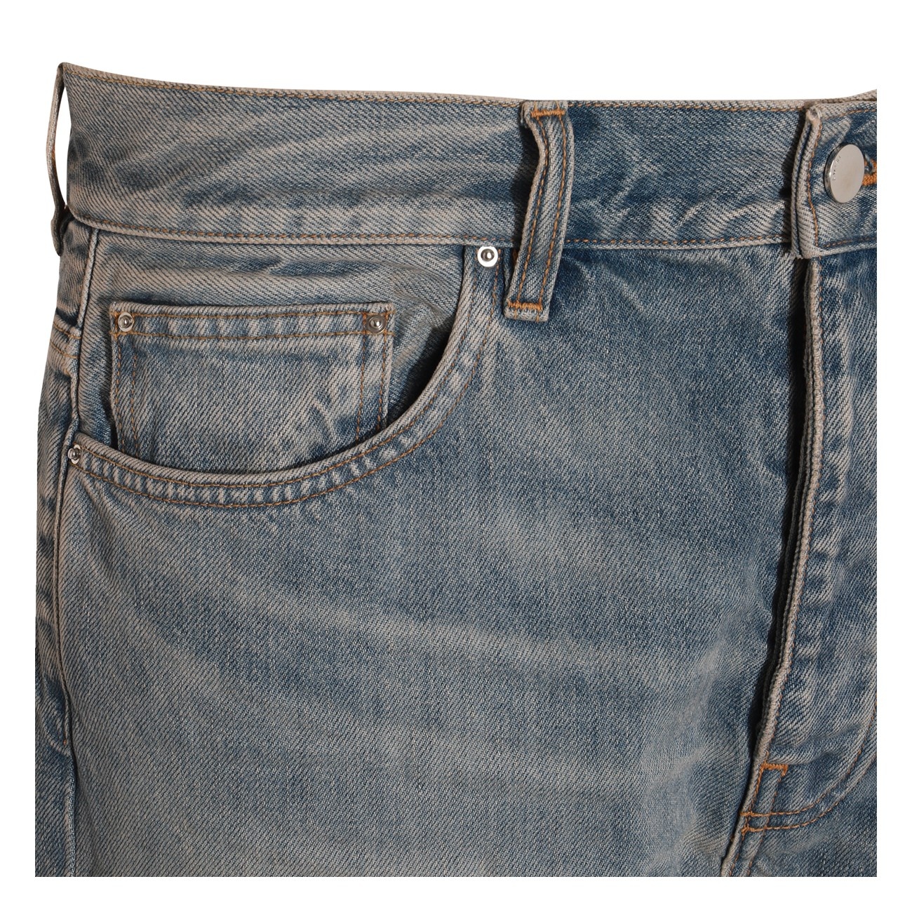 indigo blue cotton denim jeans - 3