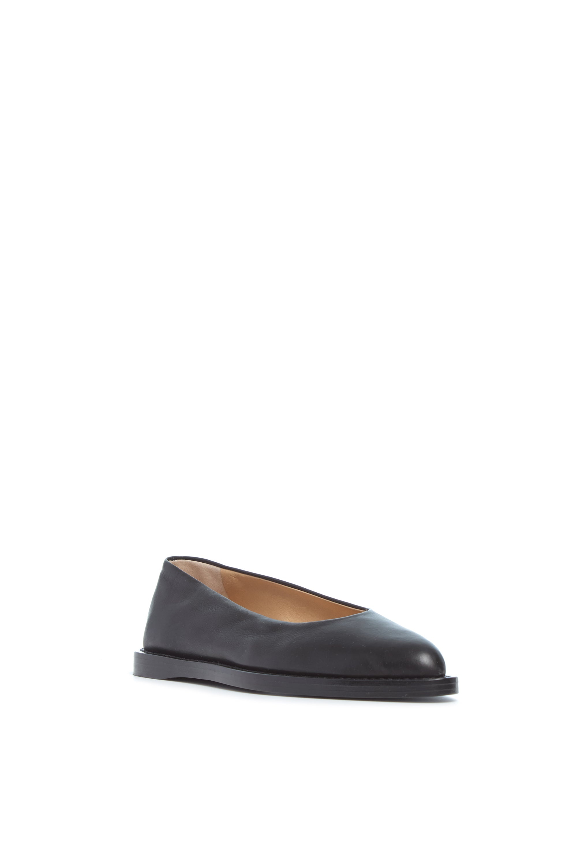 Kati Ballerina Flat Shoe in Black Leather - 2