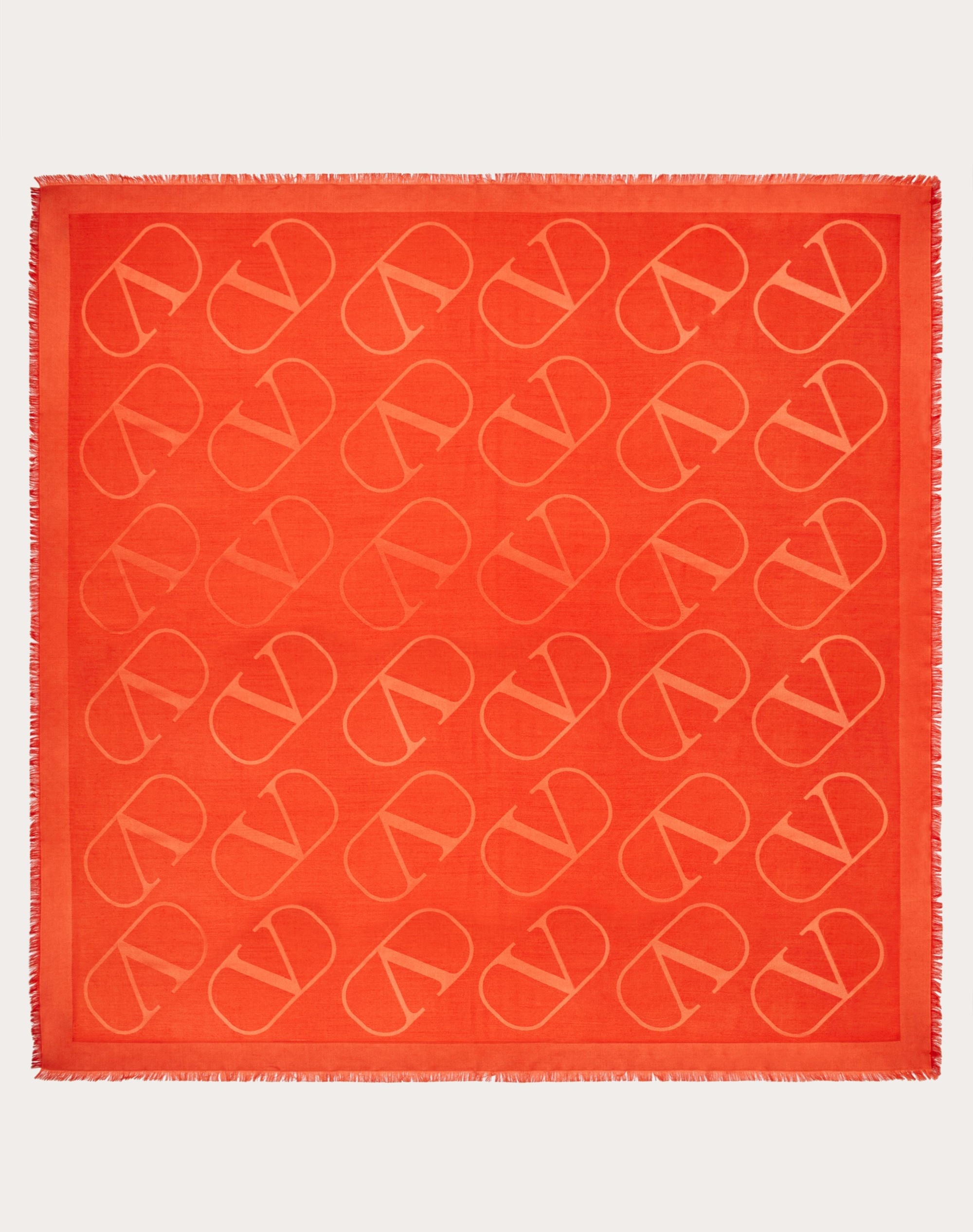 VLOGO SIGNATURE JACQUARD SHAWL IN SILK AND WOOL 140X140 CM - 1